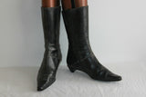 Mi Bottes BETTY BARCLAY Cuir Craquelé Noir T 37.5 BE