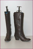 Bottes Cuir Marron Foncé Doublées Cuir T 36 TBE