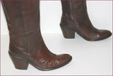 Bottes Cuir Marron Foncé Doublées Cuir T 36 TBE