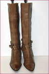 SPIRAL Bottes Pointues à Talons Cuir Marron Clair T 39 TBE