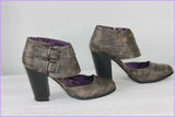 Escarpins  JEAN CLAUDE BIGUINE Cuir Synthétique Marron/ Gris T 39 TBE