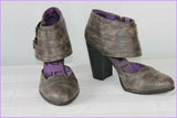 Escarpins  JEAN CLAUDE BIGUINE Cuir Synthétique Marron/ Gris T 39 TBE