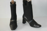 Bottines ANNE LIEGE Cuir et Stretch Noir T 36 BE