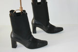 Bottines ANNE LIEGE Cuir et Stretch Noir T 36 BE