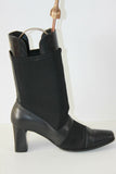 Bottines ANNE LIEGE Cuir et Stretch Noir T 36 BE