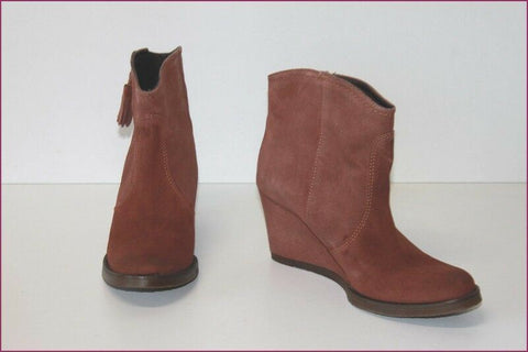 BOCAGE Bottines Boots Cuir Marron Cognac T 36.5 TBE