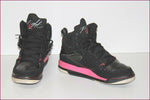 JORDAN NIKE Baskets 384520-006 Cuir Noir et Rose T 40