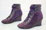 GEOX Bottines à Lacets Daim Violet & Talons compensés  T35 TBE