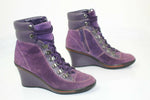 GEOX Bottines à Lacets Daim Violet & Talons compensés  T35 TBE