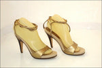 PASTELLE  Escarpins Sandales Tout Cuir Beige ET Or à lanières T 39 TBE