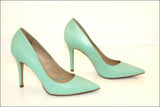 SAN MARINA  Escarpins Cuir bleu Pastel T 37 TBE
