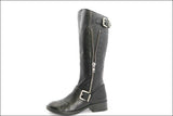 VANESSA Bottes Cuir Noir Taille 37 made in Italie TBE