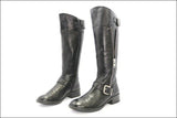 VANESSA Bottes Cuir Noir Taille 37 made in Italie TBE