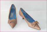 SALVATORE FERRAGAMO Escarpins Tout Cuir Marron T 7 US / T 38.5 TBE