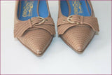SALVATORE FERRAGAMO Escarpins Tout Cuir Marron T 7 US / T 38.5 TBE
