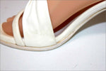 BURBERRY Escarpins Sandales Tout Cuir Blanc Talons Bois T 35.5 TTBE