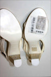 BURBERRY Escarpins Sandales Tout Cuir Blanc Talons Bois T 35.5 TTBE