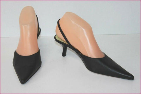PARALLELE Escarpins Mules Tout Cuir Noir T 4 / T 37  ETAT NEUF