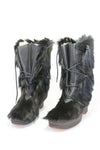 DAUPHINEIGE Mi Bottes Vintage Fourrées Poils Chèvre Noir T37 TBE