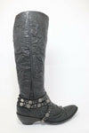 BOCAGE Bottes Cuir Froissé Noir T36 TBE