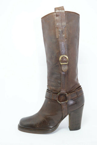 Maria Cristina Bottes Cuir Marron T37,5 TBE made in Italie