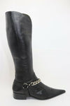 Bottes Pointu Cuir Noir Lisse T35 BE