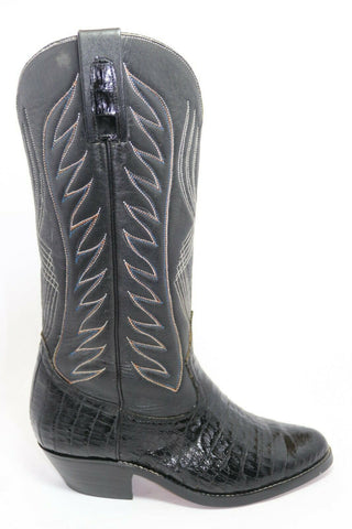 PETER NANG  Boots Vintage Cuir Noir Brodé T39 TTBE