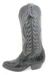 PETER NANG  Boots Vintage Cuir Noir Brodé T39 TTBE