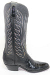 PETER NANG  Boots Vintage Cuir Noir Brodé T39 TTBE