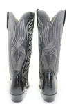 PETER NANG  Boots Vintage Cuir Noir Brodé T39 TTBE