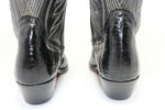 PETER NANG  Boots Vintage Cuir Noir Brodé T39 TTBE