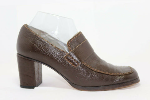 Myma PARIS Escarpins Cuir Marron Taille 39 TBE