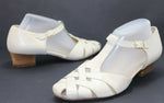 PASST! Escarpins Cuir Ajourés Beige T40,5 / 7 UK TBE