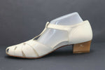 PASST! Escarpins Cuir Ajourés Beige T40,5 / 7 UK TBE