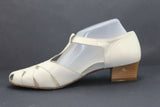 PASST! Escarpins Cuir Ajourés Beige T40,5 / 7 UK TBE