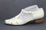 PASST! Escarpins Cuir Ajourés Beige T40,5 / 7 UK TBE