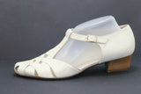 PASST! Escarpins Cuir Ajourés Beige T40,5 / 7 UK TBE