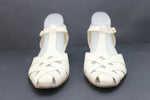 PASST! Escarpins Cuir Ajourés Beige T40,5 / 7 UK TBE
