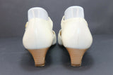 PASST! Escarpins Cuir Ajourés Beige T40,5 / 7 UK TBE