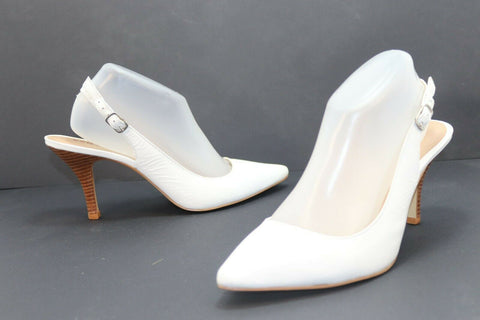 SAN MARINA Escarpins Cuir Blanc T41 TBE