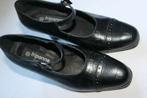 Escarpins FRIPONNE Simili Cuir Noir T 37  TTBE