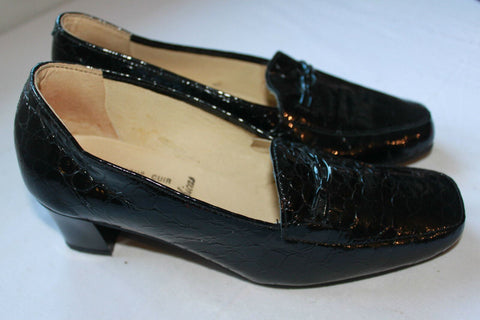 VINTAGE Escarpins  D' CHICAS Cuir Verni Noir T 37 BE
