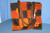 Sac shopping 100% Pur LAINE orange Etat Neuf