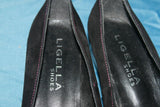 Escarpins LIGELLA  Daim Noir motif fleur noire et rose T 37 BE