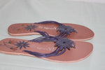 Tong  AGNES FLO Cuir   Motif fleur violette T 37 BE