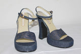Escarpins Sandales LUCIANO FABBRI   textile jean T 37 TTBE