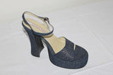 Escarpins Sandales LUCIANO FABBRI   textile jean T 37 TTBE