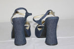 Escarpins Sandales LUCIANO FABBRI   textile jean T 37 TTBE