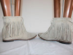 JANET & JANET  Boots Tout cuir beige à Franges T 36 TBE