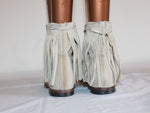 JANET & JANET  Boots Tout cuir beige à Franges T 36 TBE